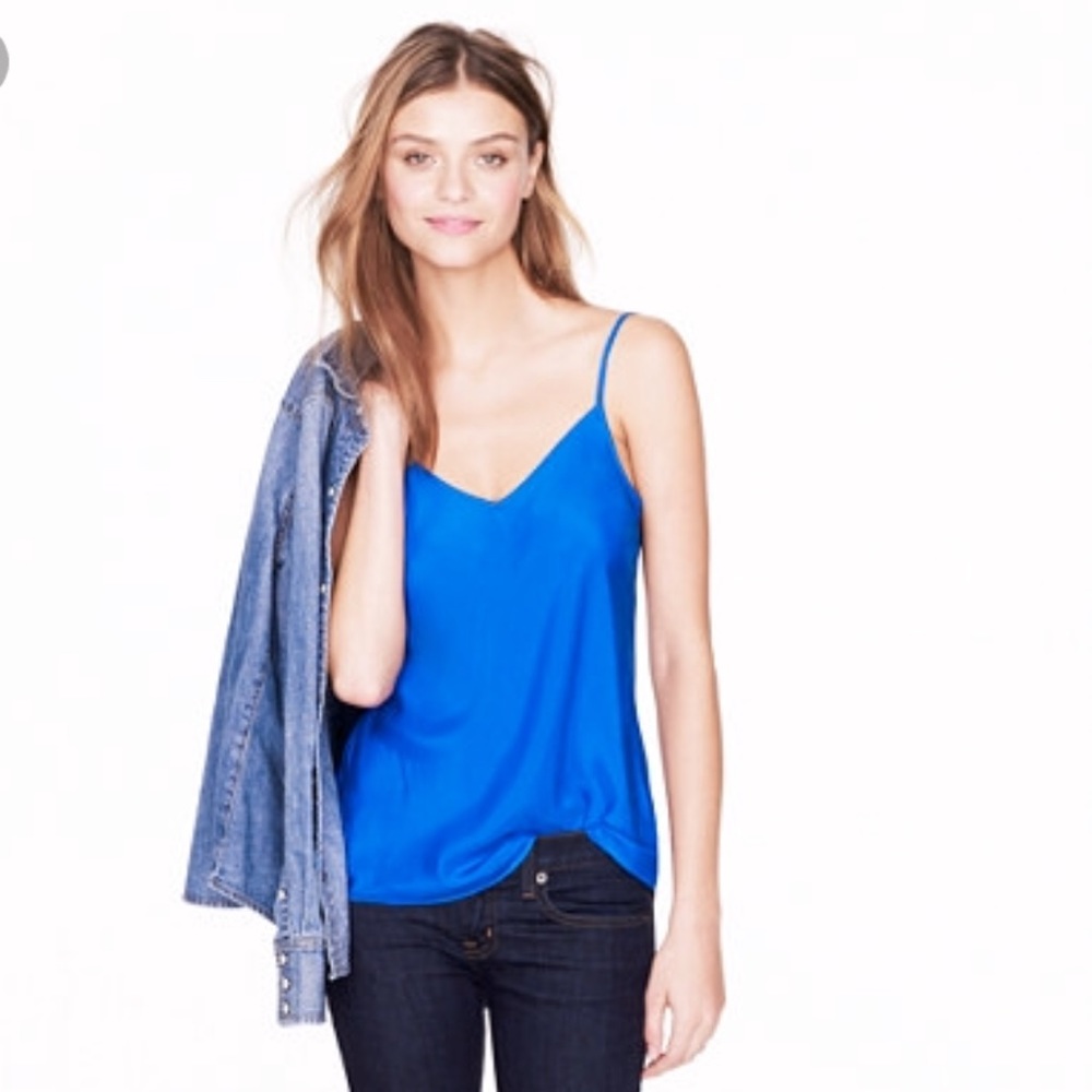 NWOT J. Crew blue silk camisole